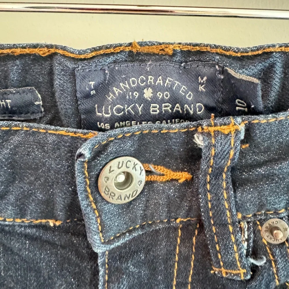 Lucky Brand Kids Classic Straight Dark Wash Denim Jeans Size 10 Adjustable Waist